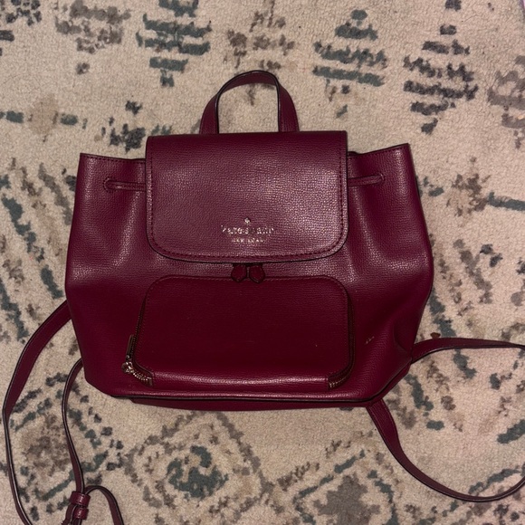kate spade Handbags - Kate Spade Deep Red Leather Backpack